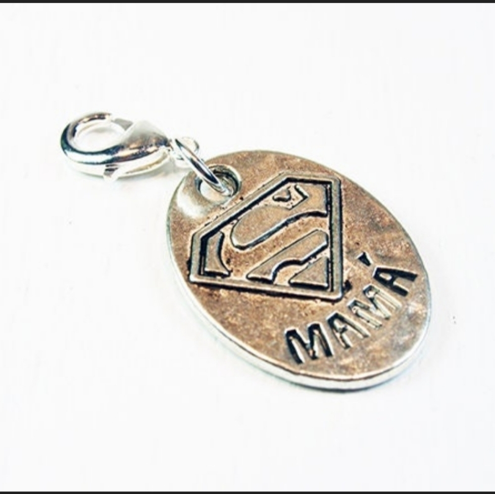 Clip On mom super mama charms planner charm clipon zipper pull bracelet charms